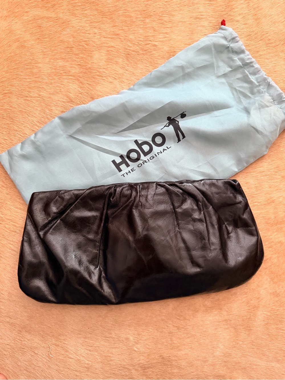 HOBO Black Soft Leather Foldover Clutch
